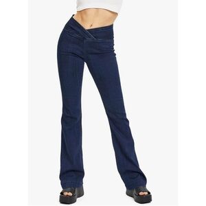 No Boundaries Women's Juniors Flare Jeans  Cross V Waist
